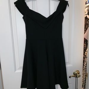 missguided black off shoulder dress